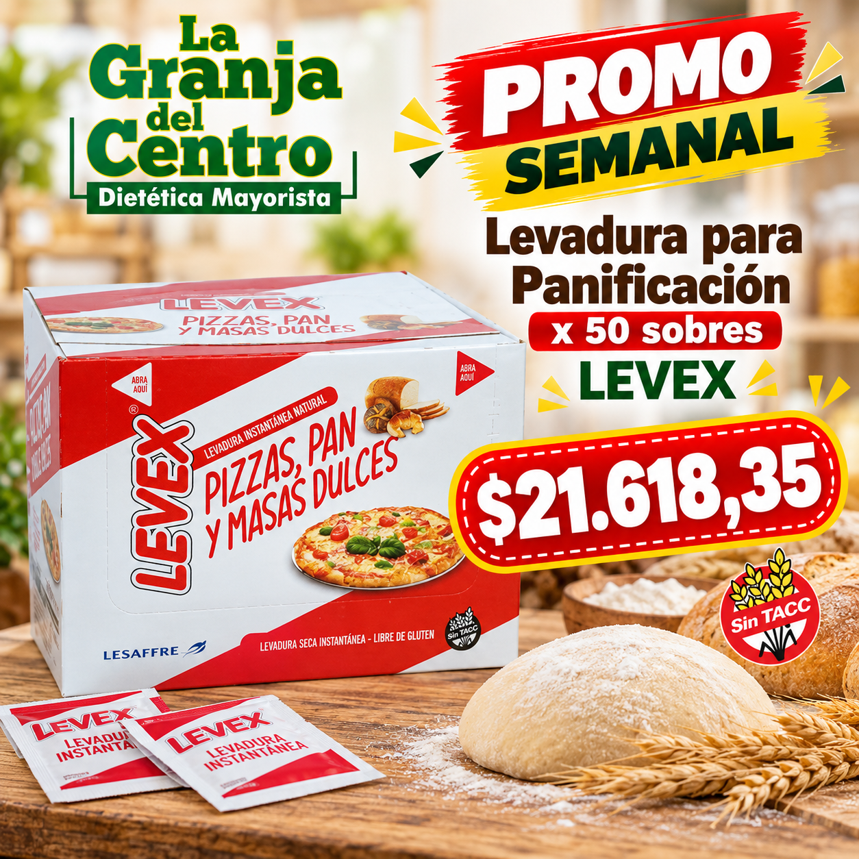 Ofertas y Promociones Levadura para Panificación x 50 sobres - LEVEX promo semanal